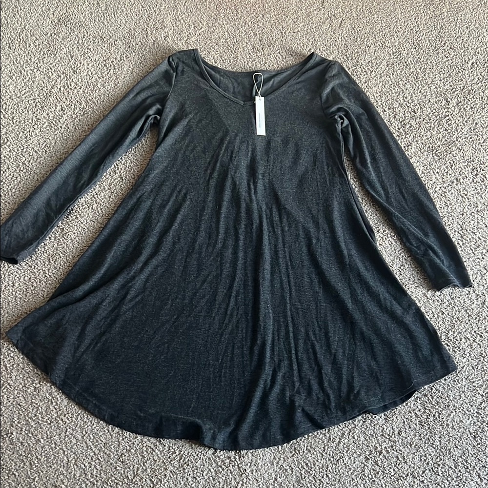 Dark Grey Long Sleeve Dress
